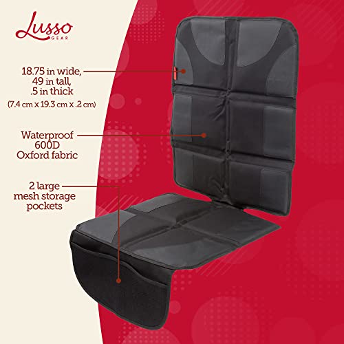 Lusso Gear Car Seat Protector for Child Car Seat, Non-Slip Waterproof Car Seat Protector for Leather Seats with Thick Padding and 2 Mesh Storage Pockets, Baby Seat Protectors Under Carseat (Black) | The Storepaperoomates Retail Market - Fast Affordable Shopping