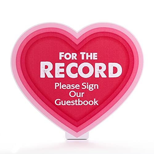 Red Heart Wedding Party Signs for Tables, Sign Our Record Guest Book Sign Wedding Signage Plaques Reception Table Sign Bridal Shower Party Supplies Decor | The Storepaperoomates Retail Market - Fast Affordable Shopping