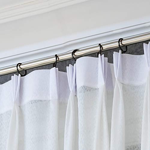 30 Pieces Metal Drapery Curtain Rings Curtain Hanging Rings and 30 Pieces Metal Curtain Drapery Pin Hooks for Window Door Shower Curtain, 30 mm Internal Diameter (Black) | The Storepaperoomates Retail Market - Fast Affordable Shopping