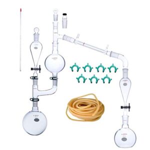 Laboy Glass Steam Apparatus Kit with Biomass Flask Essential Oil Extraction Maker Organic Chemistry Lab Glassware Equipment 25pcs