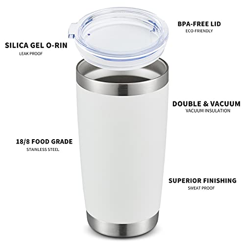 Eeamble 12pc 20oz Stainless Steel Tumbler with Lid and Straw, Double Wall Vacuum Insulated Travel Coffee Mugs, Durable Powder Coated Tumbler Cups Keep Cold & Hot for Home/Office/Outdoor | The Storepaperoomates Retail Market - Fast Affordable Shopping