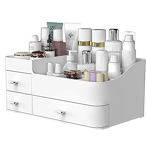 Makeup Organizer With Drawers,BREIS Chic Countertop Storage for Cosmetics Elegant Vanity Holder for Brushes, Eyeshadow, Lotions, Lipstick, Nail Polish and Jewelry (White) | The Storepaperoomates Retail Market - Fast Affordable Shopping