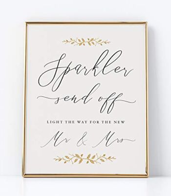 Sparkler Send Off Sign for Wedding Reception (1) 8×10 Pearl with Gold accents Printed on Professional Thick Pearlescent Cardstock Wedding Decoration UNFRAMED Elegant Style | The Storepaperoomates Retail Market - Fast Affordable Shopping