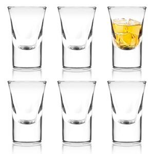 Asipmor Shot Glass Set with Heavy Base,1 oz Tequila Shot Glasses Set of 6 , Clear Shot Glass(6 PACK)