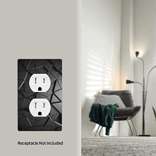 Black Metal Texture Outlet Cover Wall Plate Cover Light Switch Plate Decorative Wall Plate Outlet For Bathroom Bedroom Kitchen Decor | The Storepaperoomates Retail Market - Fast Affordable Shopping