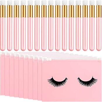 60 Pcs Lash Shampoo Brushes Set Include 30 Pcs Nose Pore Deep Cleaning Brushes and 30 Pcs Eyelash Makeup Bags Empty Zipper Lash Eva Plastic Cosmetic Multipurpose Travel Pouches for Women Girls (Pink) | The Storepaperoomates Retail Market - Fast Affordable Shopping