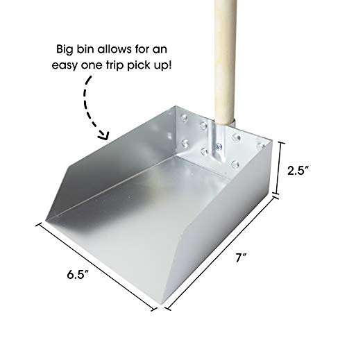 Spotty Wood Handle Pooper Scooper Durable Solid Metal Poop Tray with Rake 36.75″ Long Handled Scoop | Great for Large or Small Dogs | No Assembly Required | Better for The Environment Than Plastic | The Storepaperoomates Retail Market - Fast Affordable Shopping