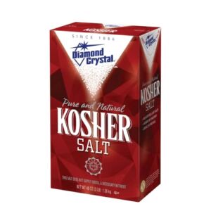 Diamond Crystal Kosher Salt – Full Flavor, No Additives and Less Sodium – Pure and Natural Since 1886 – 3 Pound Box