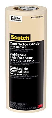 Scotch Contractor Grade Masking Tape, 1.88 inches by 60.1 yards (360 yards total), 2020, 6 Rolls | The Storepaperoomates Retail Market - Fast Affordable Shopping