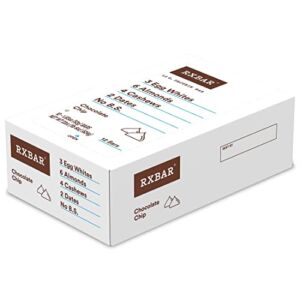 RXBAR Protein Bar, Chocolate Chip, 12g Protein, 22oz Box (12 Count)