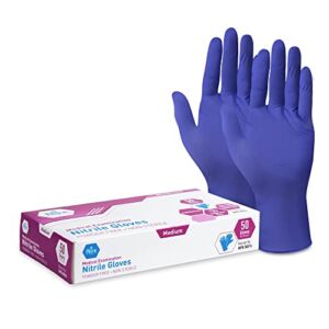 MED PRIDE Nitrile Medical Exam Gloves Medium [Box of 50]- Disposable Powder & Latex-Free Surgical Gloves For Doctors Nurses Hospital & Home Use