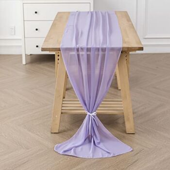 flohar 1Pack 10ft Chiffon Table Runner 29×120 Inch Sheer Romantic Table Runner for Wedding Birthday Party Bridal Shower Outdoor Decoration-Lavender | The Storepaperoomates Retail Market - Fast Affordable Shopping