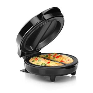 Holstein Housewares – Non-Stick Omelet & Frittata Maker, Black/Stainless Steel – Makes 2 Individual Portions Quick & Easy