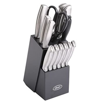 Oster – 70561.14 Oster Baldwyn High-Carbon Stainless Steel Cutlery Knife Block Set, 14-Piece, Brushed Satin | The Storepaperoomates Retail Market - Fast Affordable Shopping