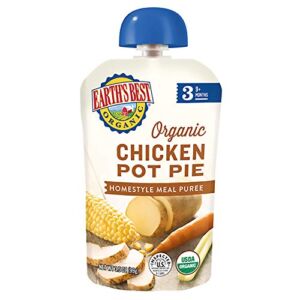 Earth’s Best Organic Stage 3 Baby Food, Chicken Pot Pie, 3.5 oz Pouch (Pack of 6)