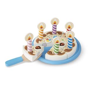 Melissa & Doug Birthday Party Cake – Wooden Play Food With Mix-n-Match Toppings and 7 Candles