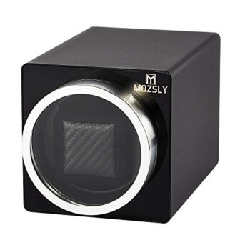 MOZSLY Watch Winder for Automatic Watches 12 Rotation Mode with Quite Motor Metal Black | The Storepaperoomates Retail Market - Fast Affordable Shopping