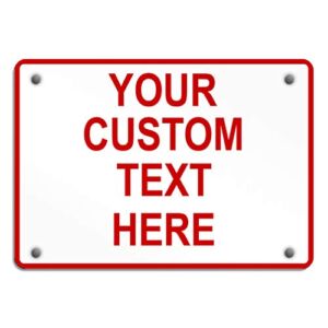 Aluminum Weatherproof Metal Sign Multiple Sizes Custom Personalized Text Here White Red Danger Horizontal Street Signs 10x7Inches