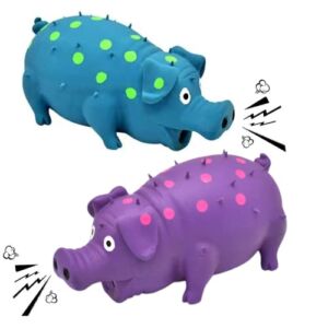 Squeaky Pig Dog Toys, 2 Pack Grunting Pig Dog Toy That Oinks Grunts for Small Medium Large Dogs, Grunting Pig Sound Play Dog Toy