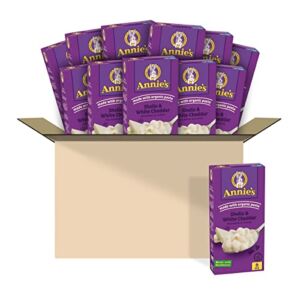 Annie’s White Cheddar Shells Macaroni & Cheese Dinner with Organic Pasta, Kids Mac & Cheese Dinner, 6 OZ (Pack of 12)