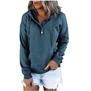 Womens Fall Fashion 2022 Hoodies Casual Hoodies Pullover Tops Drawstring Long Sleeve Sweatshirts Solid Hooded Sweatshirt