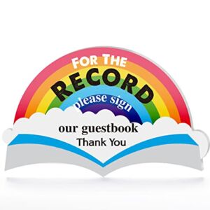 Rainbow Wedding Party Guestbook Signs for Tables, Guest Book Sign Wedding Signage Plaques Reception Table Sign Bridal Shower Party Supplies Decor
