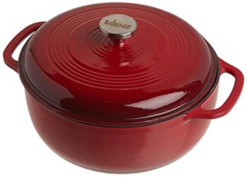 Lodge EC6D43 Enameled Cast Iron Dutch Oven, 6-Quart, Island Spice Red | The Storepaperoomates Retail Market - Fast Affordable Shopping
