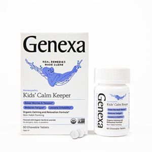 Genexa Kids’ Calm Keeper – 60 Count – Relaxation Aid for Children – Certified Vegan, Organic, Gluten Free & Non-GMO – Homeopathic Remedies