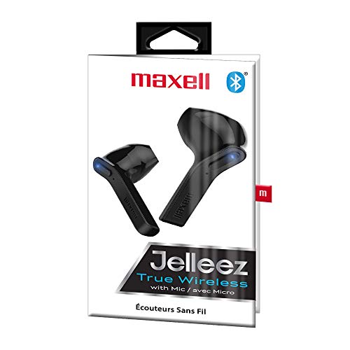Maxell Jelleez True Wireless Bluetooth 5.0 Earbuds + Rubberized Charging Case & Earbuds – Secure Comfort Fit – IPX4 Sweat Resistance – 9-Hr Playtime – Enhanced Bass – Black (199460) | The Storepaperoomates Retail Market - Fast Affordable Shopping