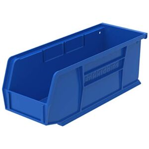 Akro-Mils 30224 AkroBins Plastic Hanging Stackable Storage Organizer Bin, 11-Inch x 4-Inch x 4-Inch, Blue, 12-Pack