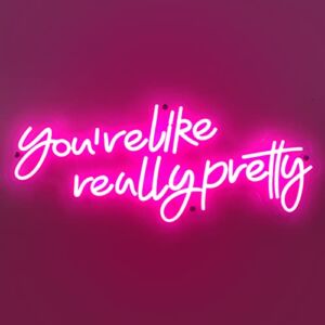 Ancient Neon “You’re Like Really Pretty” Neon Sign | Large Acrylic White LED Neon Signs for Bedroom Wall Decor | Plug-In Heat Resistant Lights for Bachelorette Aesthetic Party Decorations (28”)