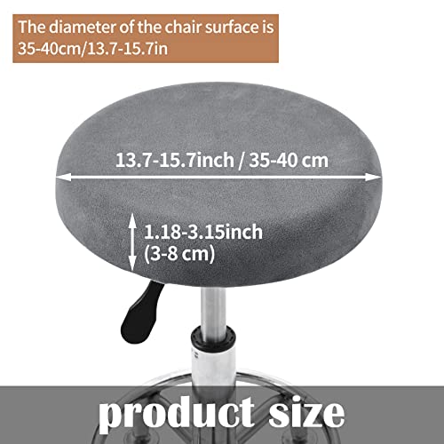 Neoroom Velvet Bar Stool Cover Round Stool Covers, Elastic Stool Chair Cushion Cover Set, Soft Washable Barstool Cover Protector Slipcover for Dia 13.7-15.7 Inch (2 Pack, Grey) | The Storepaperoomates Retail Market - Fast Affordable Shopping