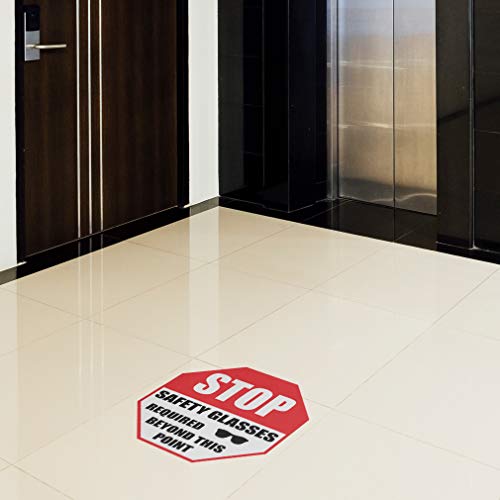 Stop Safety Glasses Required Beyond This Point Floor Decals Red Anti-Slip Round Shape Industrial & Craft Signs Stickers 24Inches Longer Side | The Storepaperoomates Retail Market - Fast Affordable Shopping