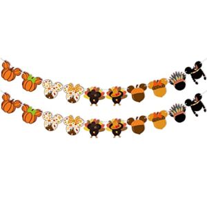 Mickey Inspired Thanksgiving Garland Banner Mickey Minnie Fall Thanksgiving Decorations for Mickey Minnie Theme Fall Thanksgiving Party Birthday Party Decorations