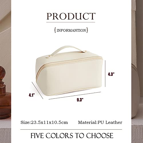 Large Capacity Travel Cosmetic Bag For Women Girls Men, Compartment Toiletry Bag Organizer Water Resistant, Multi Layer Storage Makeup Bags Portable Makeup Pouch (Pearl White) | The Storepaperoomates Retail Market - Fast Affordable Shopping