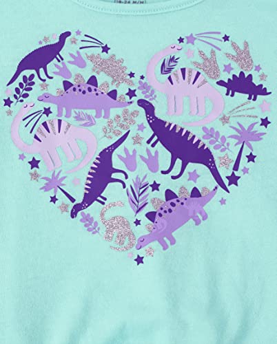 The Children’s Place Baby Toddler Girls Long Sleeve Fashion Shirt, Dino Heart/Solid Lilac 2 Pack, 18-24 Months | The Storepaperoomates Retail Market - Fast Affordable Shopping