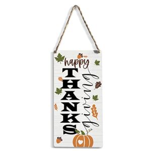 Rustic Happy Thanks Wood Sign Fall Decorations for Home Outdoor Fall Decor Autumn Thanksgiving Pumkin Décor Home Farmhouse Porch Wall Décor Hanging Wall Sign Wooden Wall Art Decor Decorative Plaque