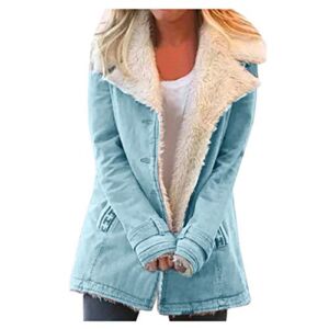 fleece winter jackets for women notched collar button up casual solid cardigan outerwear plus size warm coat
