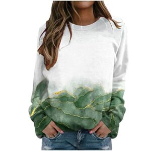 Fall Sweatshirts for Women Casual Crewneck Long Sleeve Tops Plus Size Floral Shirts Loose Comfortable Blouses