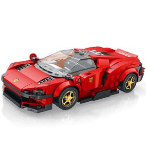 Reobrix 11027 Technic Ferrari Educational Building Toys Set, Toy Car MOC Clamp Blocks, Model Car to Build Yourself, Racing Car,Birthday for Boys,Compatible with Lego(306PCS)