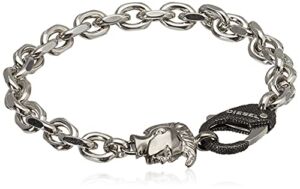 Diesel Men’s Stainless Steel Chain-Link Bracelet, Color: Silver Chain (Model: DX1146040)