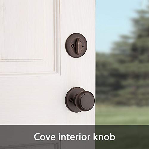 Kwikset 96870-100 Belleview Single Cylinder Handleset with Cove Knob featuring SmartKey Security in Venetian Bronze | The Storepaperoomates Retail Market - Fast Affordable Shopping