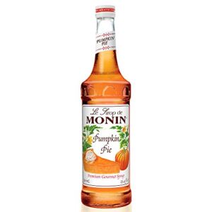 Monin – Pumpkin Pie Syrup, Pumpkin and Baked Pie Crust Flavor, Natural Flavors, Great for Hot, Iced, or Frozen Lattes, Frappes, Shakes, and Martinis, Non-GMO, Gluten-Free (750 ml)