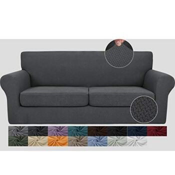 JIVINER Newest 3 Pieces Couch Covers for 2 Cushion Couch Stretch Sofa Slipcover with 2 Extra Large Seat Cushion Covers Thick Fitted Loveseat Sofa Covers for Living Room (XL Loveseat, Dark Gray) | The Storepaperoomates Retail Market - Fast Affordable Shopping