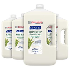 Softsoap Liquid Hand Soap Refill, Soothing Clean, Aloe Vera Fresh Scent – 1 gallon, Pack of 4