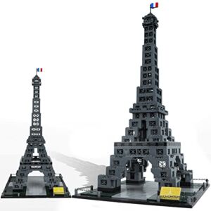 Architecture Eiffel Tower Building Block Toys, 25 x 12.6 x 12.6 Inch Creator World Famous Paris Architecture 3D Model Set for Adult and Kids Educational Toys Gift (1820 Pieces)