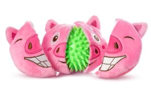 Dog Toys for Aggressive Chewers (3in1) – Squeaky Dog Toys Interactive – Dog Toys for Medium Dogs, Large & Small Breeds – Puppy Teething Chew Dog Toy – Juguetes Perros – Pink