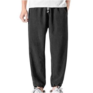 lcepcy Plus Size Sweatpants for Men 4x-5x Loose Drawstring Elastic Waistband Casual Pants Fashion Men’s Pants Big and Tall Black
