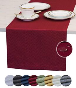 Red Table Runner 60 inch, Cranberry Dresser Scarf, Burgundy Outdoor Coffee Table Runner, Waterproof Dining Table Runners for Fiesta, Dinner Parties, Wedding, Decor Thanksgiving, Halloween, Christmas