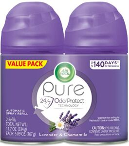 Air Wick Pure Freshmatic 2 Refills Automatic Spray, Lavender & Chamomile,Air Freshener, Essential Oil, Odor Neutralization, 5.89 Ounce (Pack of 2)